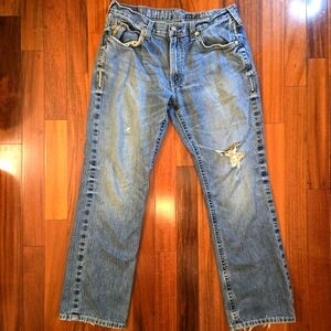 Ariat Men's Jeans Distressed Relax Straight Leg Denim 36x34 Western Workwear